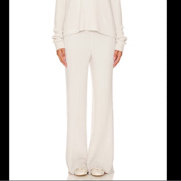 Spiritual Gangster Cozy Chenille Pant Wide Leg Cream White SMALL Ribbed - Picture 10 of 10